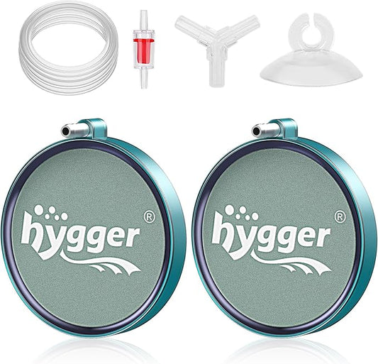 hygger Aquarium Air Stone 2 Inch 2 Pack, Fish Tank Bubbler Stone, Air Bubble Aerator Oxygen Diffuser, Air Pump Accessories for Aquariums, Fish Tanks, Hydroponics and Ponds