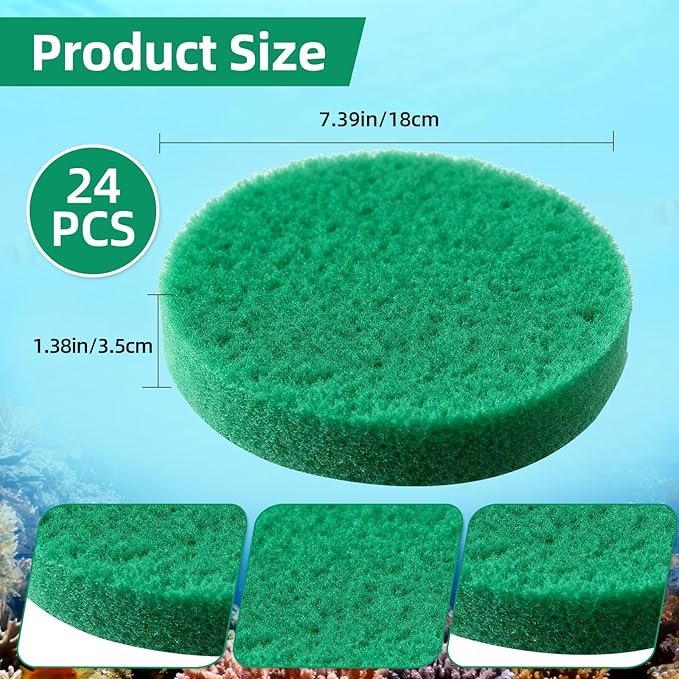 SaferCCTV 24Pcs Fine Filter Pads Water Polishing Pad Compatible with Fx4, Fx5, Fx10, Aquarium Filter Canister Filter Cotton Replacement Pad