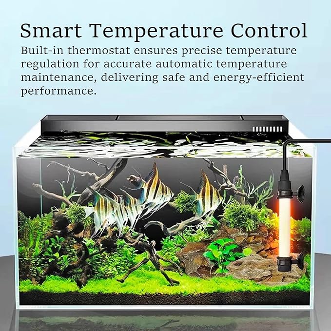 Allcolor Aquarium Heater Quartz Material 6 Safety Protection Suitable for use with 50-80 Gallon Saltwater & Freshwater Fish Tank (300w)