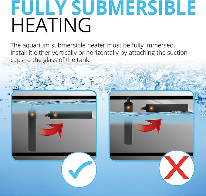 Fluval P50 Submersible Aquarium Heater – 50W, Preset 76-78°F for Freshwater & Saltwater Tanks up to 15 Gal, Shatterproof, Fully Submersible, LED Indicator, Durable & Safe Fish Tank Heater