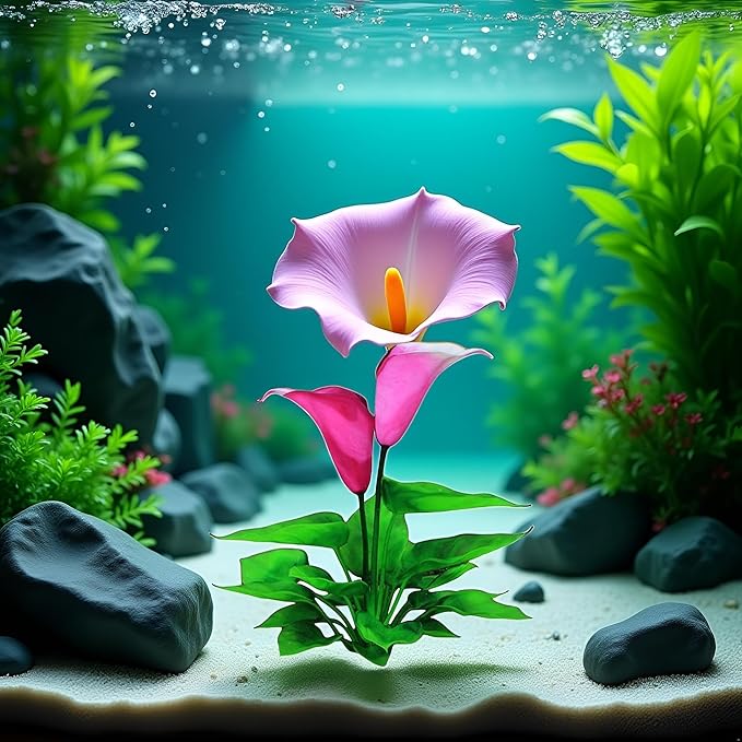 Artificial Aquarium Plants,Flower Aquarium Decoration Artificial Aquatic Plant Waterweed Craft Silk Plastic Plants,Artificial Fish Tank Decorations,Used for Household and Office Simulation Hydroponic