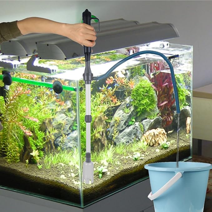 GPCT Battery Operated Aquarium Vacuum Gravel Cleaner. Sand Washer, Cleans/Filters Water, Dirt, Fish Waste, Debris, & Drains The Aquarium. Great for Small/Medium/Large Aquariums