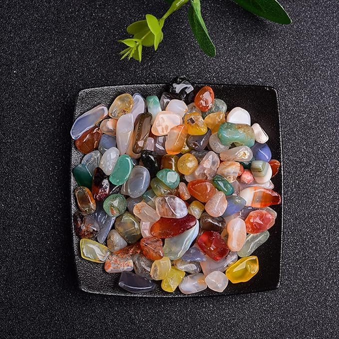50/100g Natural Stone Gravel Crystal Quartz Mineral Agate Specimen Gemstone Home Aquarium Decoration,Colorful Agate,50g
