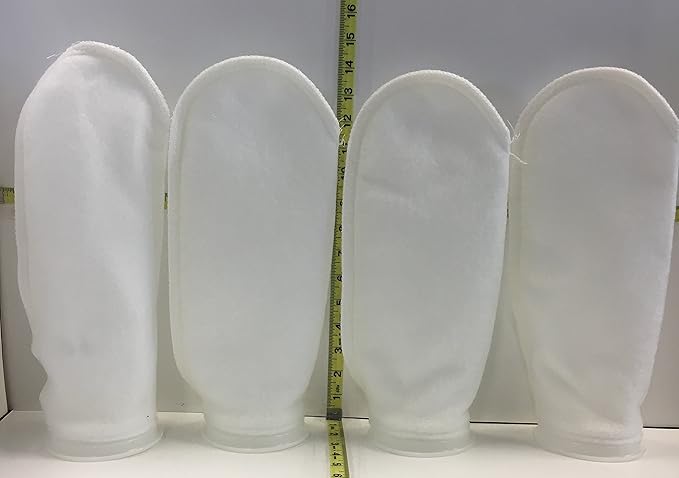 4 Filter Socks 200 Micron - 7 inch Ring 16 inch Long – 4 Pack- Long - Aquarium Felt Filter Bags - Custom Made in The USA 7 x 16 Premium Heavy Duty