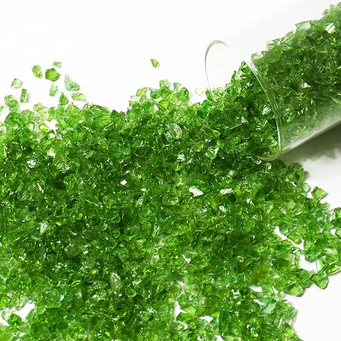 1 Lb Green,Small Crushed Sea Glass,Broken Piece Granules Crafts,Irregular Sea Glass for Vase Fillers Candle Holder Sand Pebbles,Succulent Terrarium Decor,Aquarium,Fish Turtle Tank Decorations