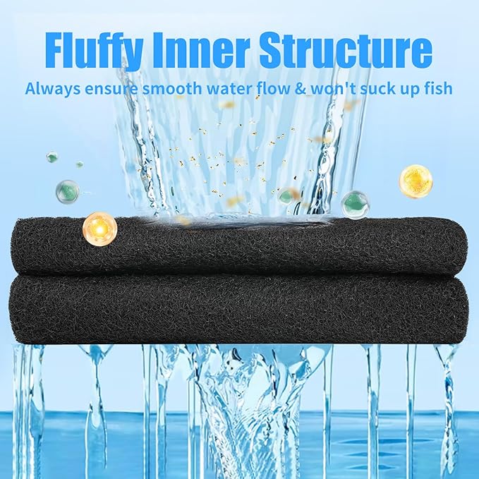 AQUANEAT Aquarium Activated Carbon Filter Media Pad for Fish Tank Pond Canister Filter (10.5" x 36")