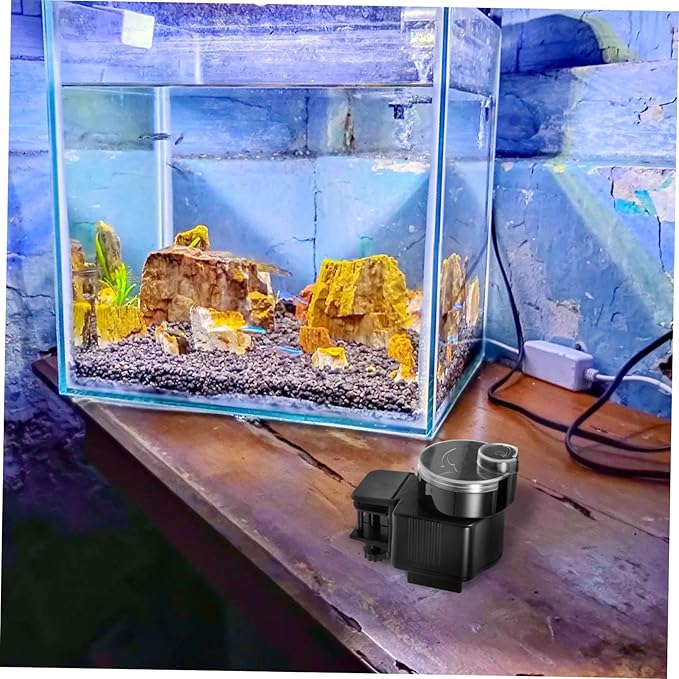COLLBATH Aquarium Timing Feeder Automatic Fish Food Dispenser Rotation Feeding Tool for Fish Tanks Safe Lightweight Design
