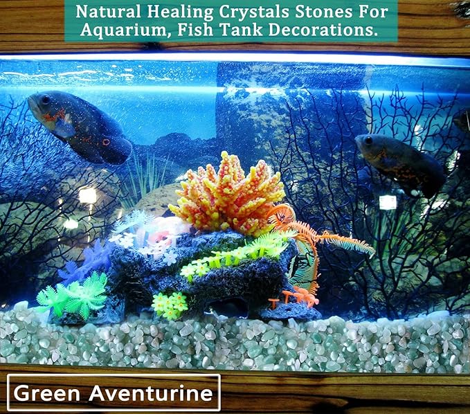 MAIBAOTA Natural Green Aventurine Crystal Quartz Rocks Chips Vase Filler Rocks for Succulent Plant Small Fish Tank Aquarium Gravel Decorative Pebbles Stones(200 gram)