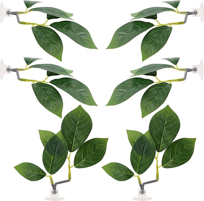 6 Pcs Betta Leaf Hammock with Suction Cups, Realistic Plastic Leaf Fish Tank Decor Aquarium Plants Beta Resting Spot Accessories Decorations for Betta Fish Resting Bed Spawning Ground