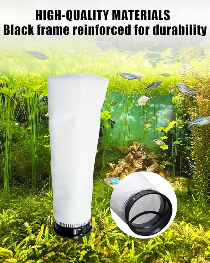 2 Pack 2.75 Inch 225 Micron Filter Sock Fit for Waterbox Helloreef 15 Gallon Eshopps Fiji Cube Aquarium, Compatible Filter Socks Saltwater Aquarium Filter Sock with Black Rim