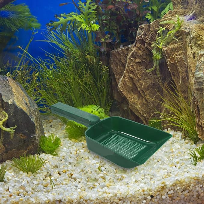 Kisangel Convenient Fish Tank Sand Shovel Tool for Gravel Cleaning Ergonomic Handle Plastic Design for Easy Maintenance of Aquariums and Sand Tanks