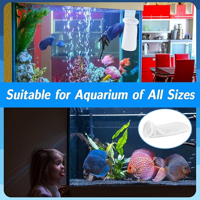 Jecery 8 Pcs Filter Socks 4 Inch 3D Honeycomb Design Filter Sock 4 Inch Ring by 11.8 Inch Long Saltwater Aquarium 150μm Aquarium Sump Use in Fish Tank Sump Overflow, White