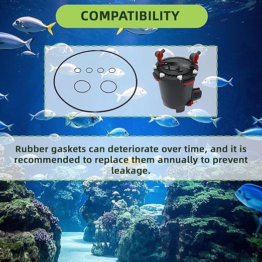 O-Ring Seal Kit Compatible with FX5 and FX6 Canister Aquarium Filter for Fluval A20212 ×4,A20207 ×2, A20210 ×1 Lid and Motor Seals Replacement Parts