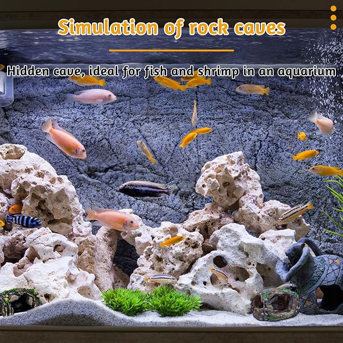 2 PCS Broken Barrel Aquarium Decorations, Caves Hide Hut Fish Tank Ornaments, Shipwreck Theme Landscaping Hideouts Accessories