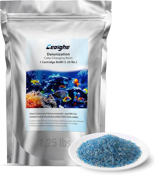 1.25 lbs DI Resin Mixed Bed Color Changing for RO/DI Systems, Optimal TDS Reduction, Color Changing Easy Monitoring, Ideal for Aquariums, Ensures Superior Water Quality(1 Pcs, 0.7 Liter)