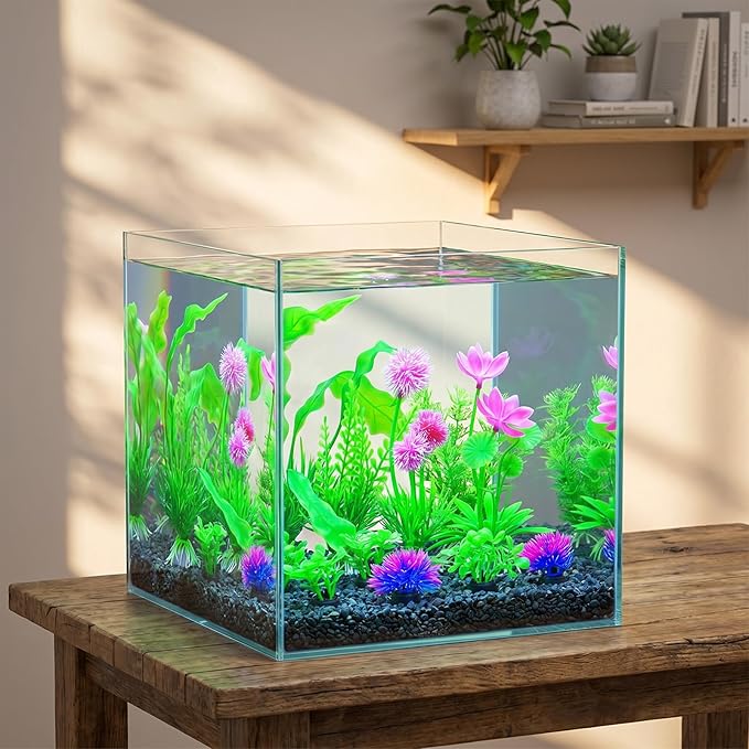 12 Pcs Fish Tank Plants Plastic Aquarium Plants, Fish Tank Accessories Aquarium Decorations Fishs Tanks Decor Aquariums Decor Plastic Plant