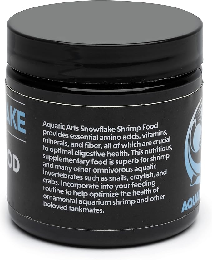 Aquatic Arts Shrimp Food Pellets for Freshwater Aquariums – Neocaridina & Sulawesi Diet, Large Snowflake Sinking Pellets for Live Aquarium Invertebrates, 2oz