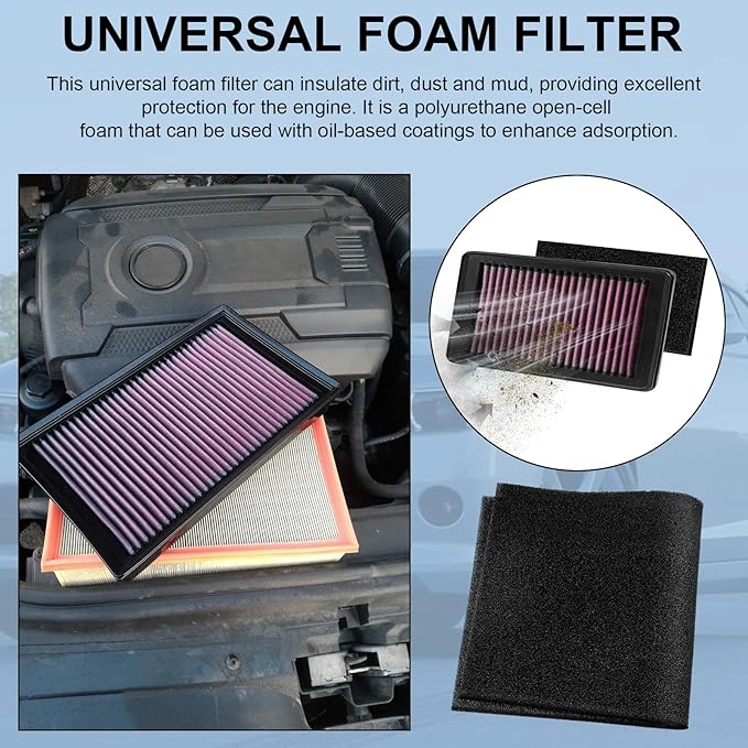 Air Filter Foam Sheet Material, 24" x 12" x 3/8" 40 PPI Filter Foam Sheet, Reusable Air Filter for Cutting and Fitting Purifier, Aquarium, Fish Tank, Air Conditioner