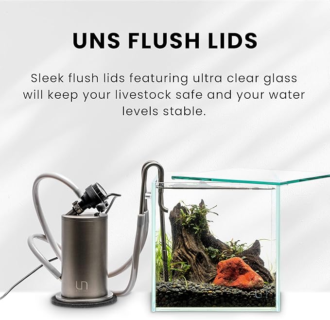 Ultum Nature Systems Tank Lids for Rimless Tanks - Ultra Clear Frameless Lid, Cover for Glass Aquarium - 25C, 25S, 25T (Flush Fit)