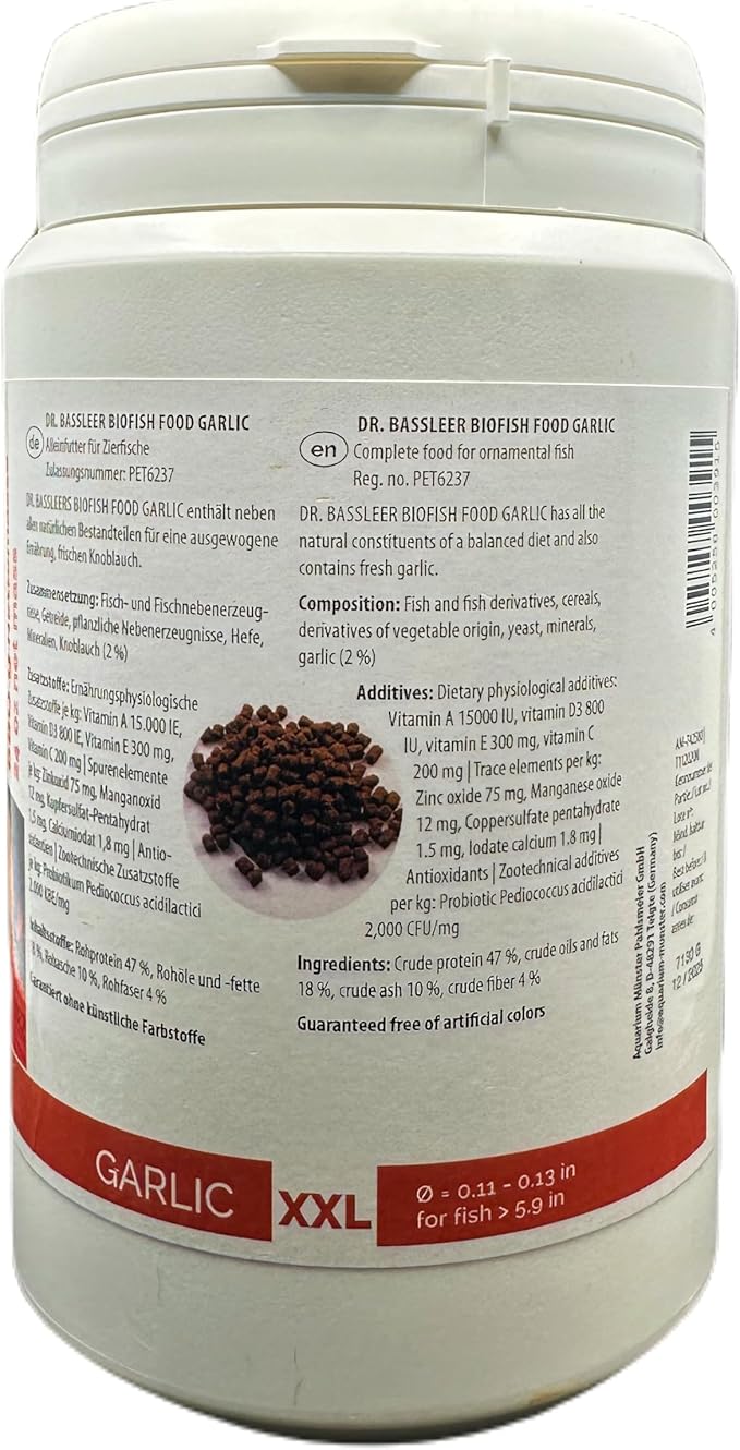 Bassleer Garlic Fish Food (XX-Lrg, 680g)