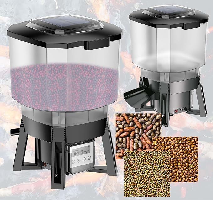 SunSun Automatic Solar Power Pond Feeder 12L Container CFF-212 - Fish Food - Precise Programming, Feeding Control