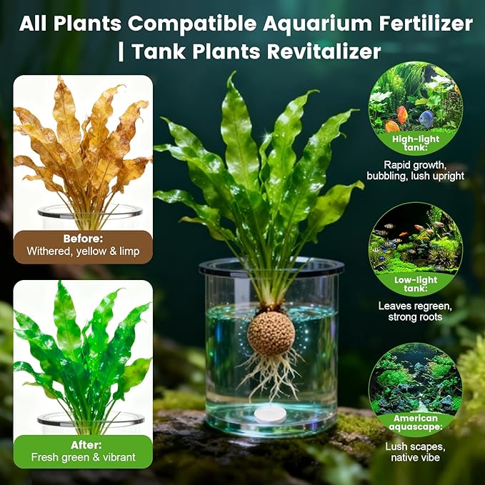 Root Tabs Freshwater Aquarium Plant Fertilizer, Slow-Release 100 Tabs 1g/Tab, Safe for Fish and Shrimp, for Planted Aquarium Substrate (2 * 100)