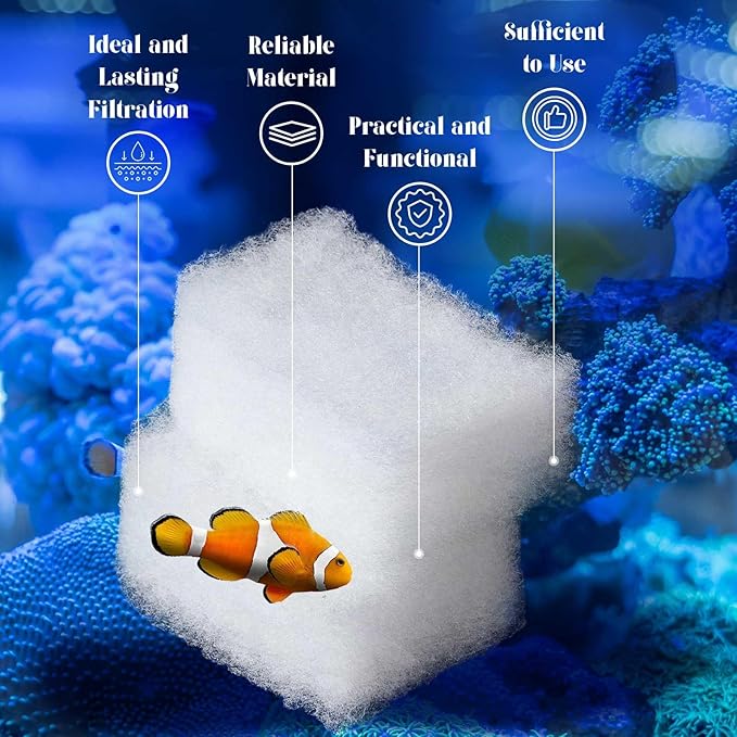 Baquler 15 Pcs Filter Media Compatible with Fluval 306 307 406 407 Water Polishing Pads Polishing Filter Pads