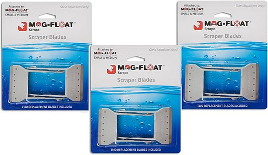 Mag-float Scrape Scraper Blades, Fits Small & Medium - 6 Total (3 Packages with 2 Blades per Package)
