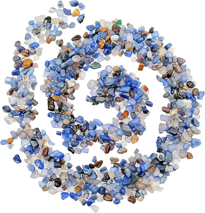 335g Assorted Blue Quartz Crystals Rocks Blue Crushed Crystal Quartz Tumbled Blue Rocks