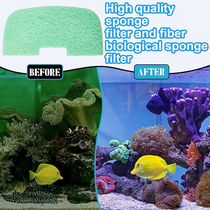 Threlaco 10 Pack Compatible with Fluval 106/206/107/207 Phosphate Remover Pads, Aquarium Canister Filter Media Replacement Pads for Fish Tank (Green)