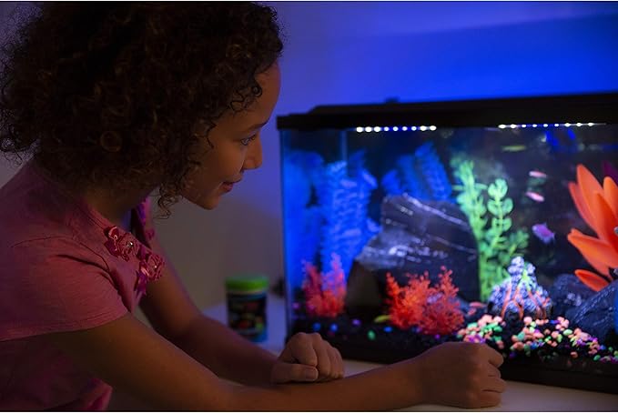 GloFish Aquarium Gravel, Fish Tank Gravel, Black With Fluorescent Accents, Compliments GloFish Tanks, 5 lb Bag