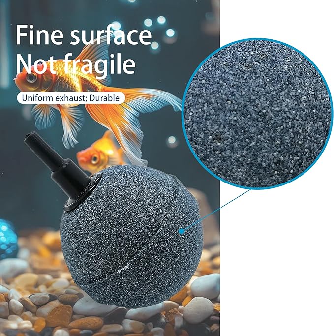SLOCME 2" Aquarium Air Stone Balls, 4 Pack – Fine Bubble Aerator Oxygen Diffusers for Fish Tanks, Hydroponics, Ponds & DWC Systems