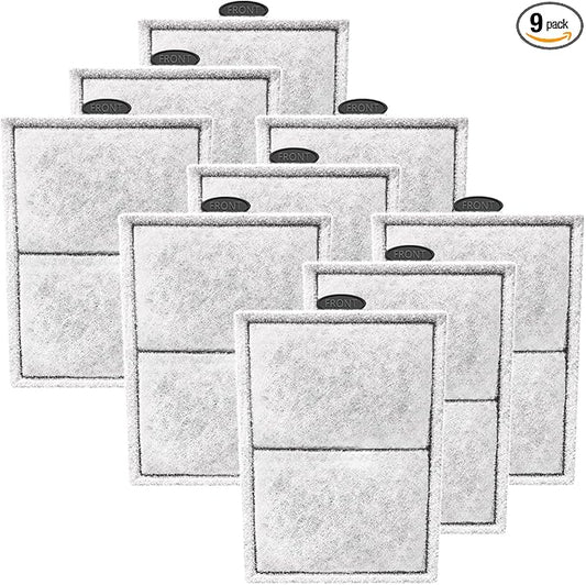 Pryitier 9 Pack PF-L Filter Cartridges Replacement Fish Tank Refill with Zeolite Compatible with PF20, PF30, PF40 and PF75 Power Filters