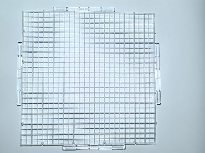4 PCS Aquarium Lid Hood Fish Tank Top Cover Plastic Grid Panel Egg Crate Grate Bottom Isolation Filter Tray Separation Hoods with Acrylic Clear Clips Holder Transparent