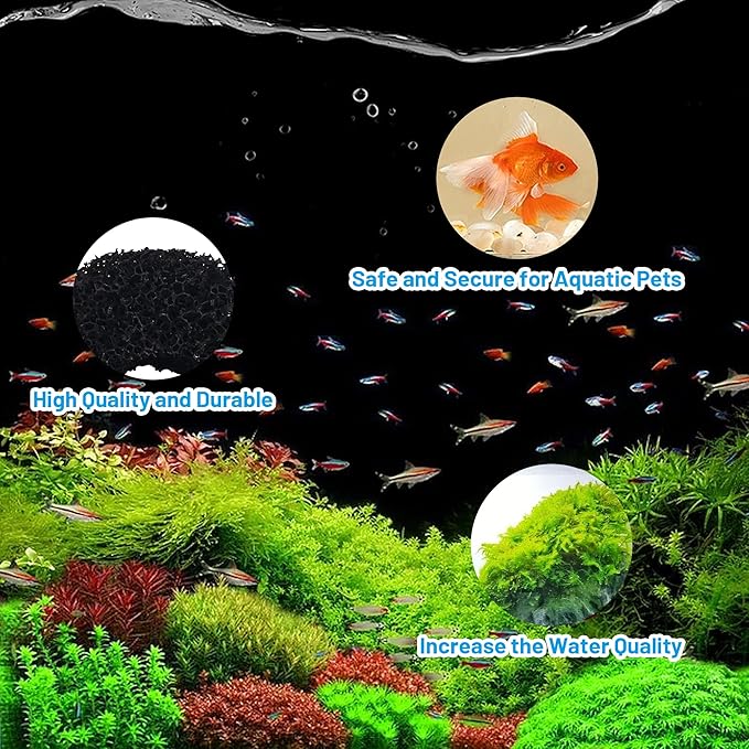 8 Pack Replacement Filter Sponges Compatible with Kulife Aquarium Filters, 2 Coarse Sponge, 4 Carbonized Sponge, 2 Fine Sponge