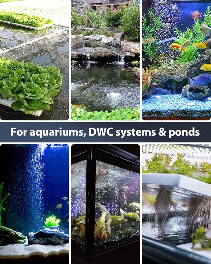 Pawfly Aquarium Air Stone Bar Bubbler 16 Inch, Fish Tank Bubbler Stone with 4 Suction Cups Square Oxygen Diffuser for Air Pump Fish Tank Pond and DWC Reservoir, 4 Pack