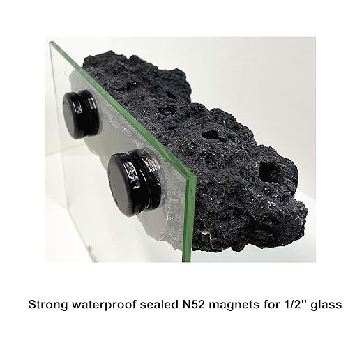 Magnetic Reef Coral Frag Rack Strong N52 Magnets for 1/2" Glass (Black)