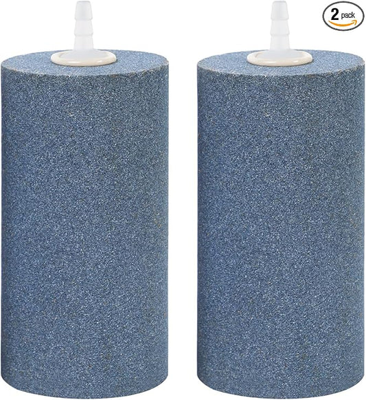 AQUANEAT Aquarium Air Stone 4x2 inch 2 Pack, Large Airstone, Aerator Bubble Diffuser, Air Pump Accessories for Aquariums, Hydroponic, Ponds and Fish Tanks