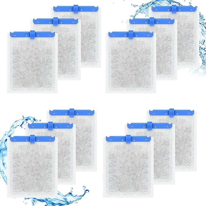 12 Large Filter Cartridges Compatible with Tetra Whisper Bio-Bag Filter Cartridges Large, for Whisper 20i 40i, IQ20/30/45/60,PF20/30/40/60 and Repto Filter, for Large Aquarium Filter Cartridge