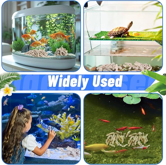 U0U 2.2b/1000g Crushed Coral for Freshwater Aquarium,Natural Fish Tank Crushed Coral with 4 Pack Mesh Bag,Reusable Crushed Coral for Aquarium Filter and Balanced PH (2.2, Pounds)