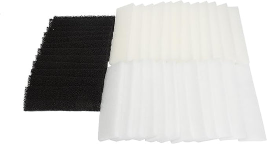 Value Pack of Foam Filters, Carbon Filters and Polyester Filters Set Fit for Fluval U3 Filter(Pack of 36)