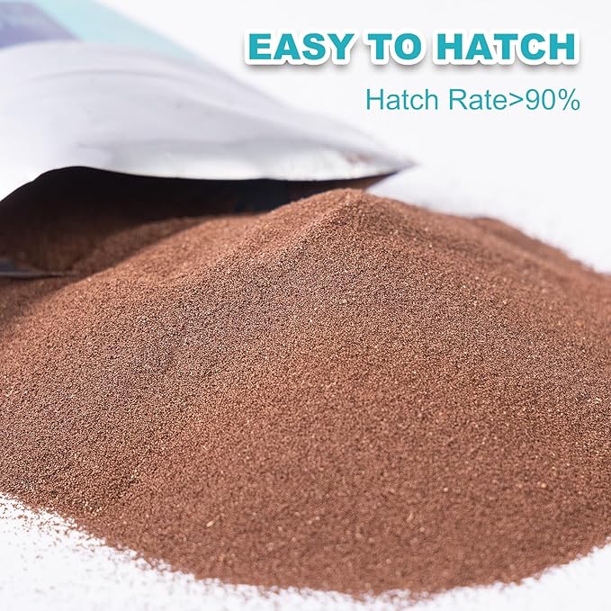 Dylan's cabin Brine Shrimp Eggs Fish Food - 90% Hatch Rate for Aquatic Foods Baby Aquarium Fish Freshwater Saltwater Marine Tank Hatchery Fry 40G