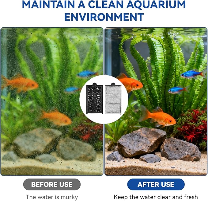 2 Pack Carbon Cartridge Replacement Insert for Aquatop Pisces Series Filter Fish Tank, Fits All Pisces Models, for PCS-5G, PCS-3G, PCS-5GB, and PCS-5GC Models, Easy to Install – PCS-RCI