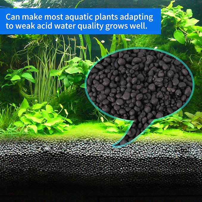 2.2 LB Aquarium Gravel Natural Sand, Aquarium Fish Tank Bottom Water Grass Seeds Plant Sand Mud for Water Grass/Plants Growth, Contains Rich Organic Acid & Nutritional Ingredient