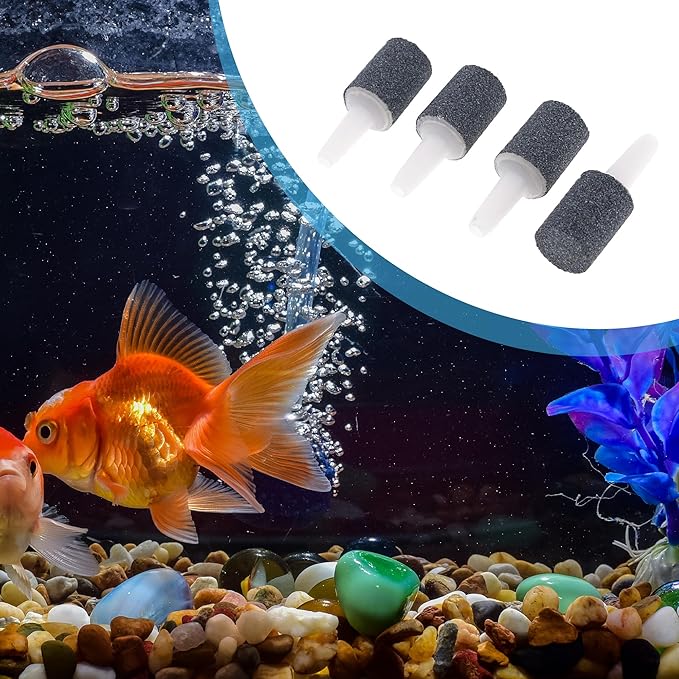 Air Stone, Mini Aquarium Air Stone, Air Stone for Fish Tanks, 0.43x0.62 inch (Gray 4 Pcs)