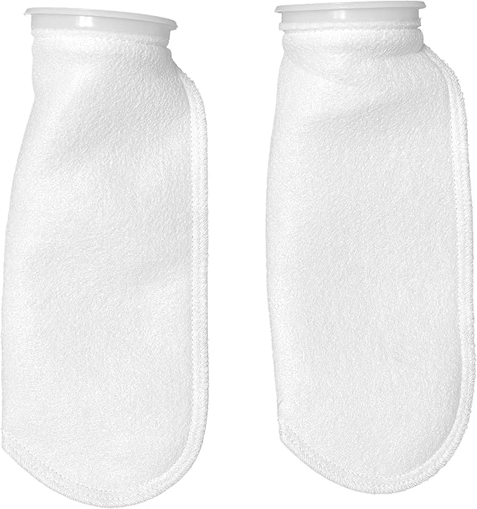 Sock Filters - 200 Micron - Aquarium Felt Filter Bags - Custom Made in USA (4 Inch Ring by 14 Inch Long 2 Pack)