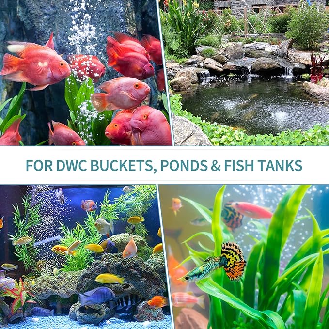 Pawfly Aquarium Air Stone 2 Inch Bread, Fish Tank Air Stone Oxygen Diffuser for Air Pump Fish Tank Bucket Small Pond and DWC Reservoir, 2 Pack