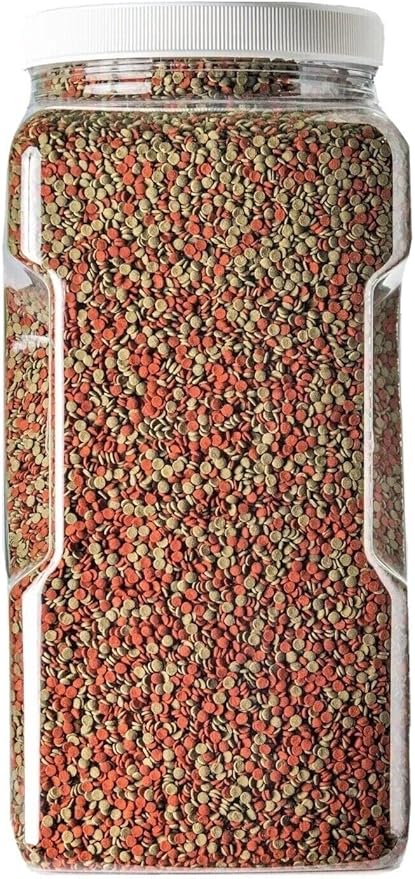 3.5mm - 1/8" Micro Wafer Mix of Spirulina Algae & Intense Color Enhancing Sinking Micro Wafers for Catfish, Plecos, Bottom Fish, Shrimp, Crabs, All Tropical Fish…4-lb & 10oz Lg Jar