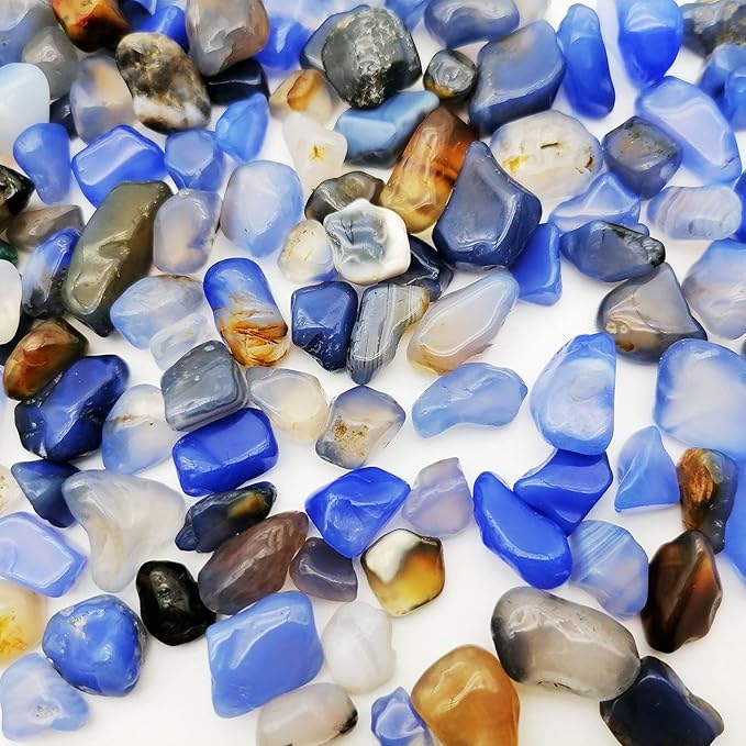335g Assorted Blue Quartz Crystals Rocks Blue Crushed Crystal Quartz Tumbled Blue Rocks