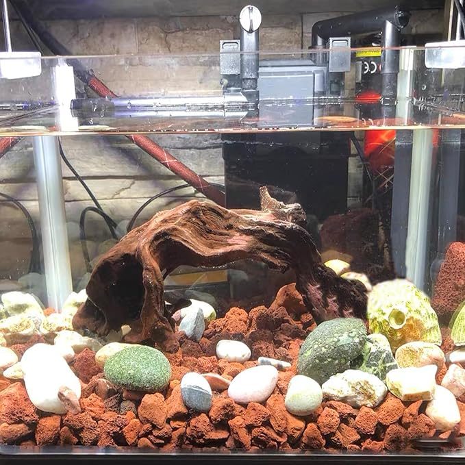 Tfwadmx 10 Pack Aquarium Red Lava Rock Fish Tank Volcanic Pumice Stones for Shrimp Betta(1.18''-1.96'')